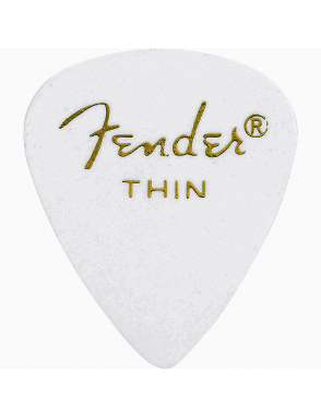 Fender® Uñetas Celuloide 351 Classic White Calibre: Thin Pack: 12 Unidades