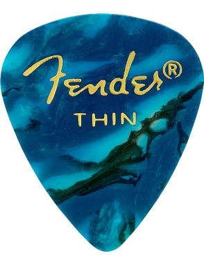 Fender® Uñetas Celuloide 351 Shape Premium Calibre: Thin Color: Ocean Turquesa Pack: 12 Unidades