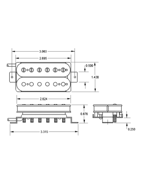 Seymour Duncan® Cápsulas Guitarra Eléctrica  SH-1b '59™ Bridge Humbucker Black