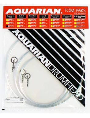Aquarian Drumheads® TCRSP2-A RESPONSE 2™ Texture Coated™ Parche Set Blanco Prepack: RSP2 1x10"- RSP2 1x12"- RSP2 1x14"+TC1x14"