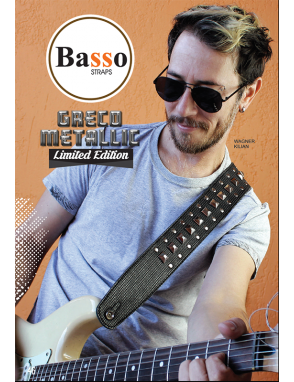 Basso® Correa Guitarra Greco Metallic 3 Edición Limitada 6 cm Black