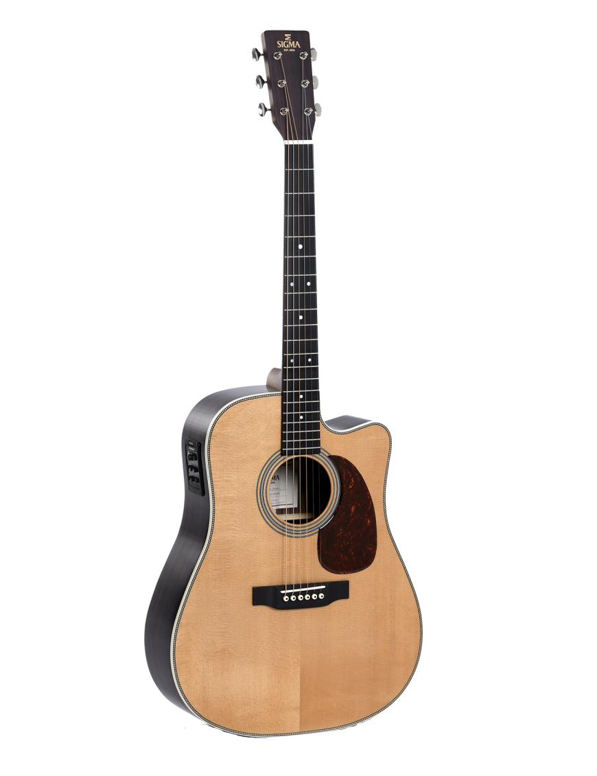Sigma® Guitarra Electroacústica Dreadnought DTC-28HE Fishman® Color: Natural