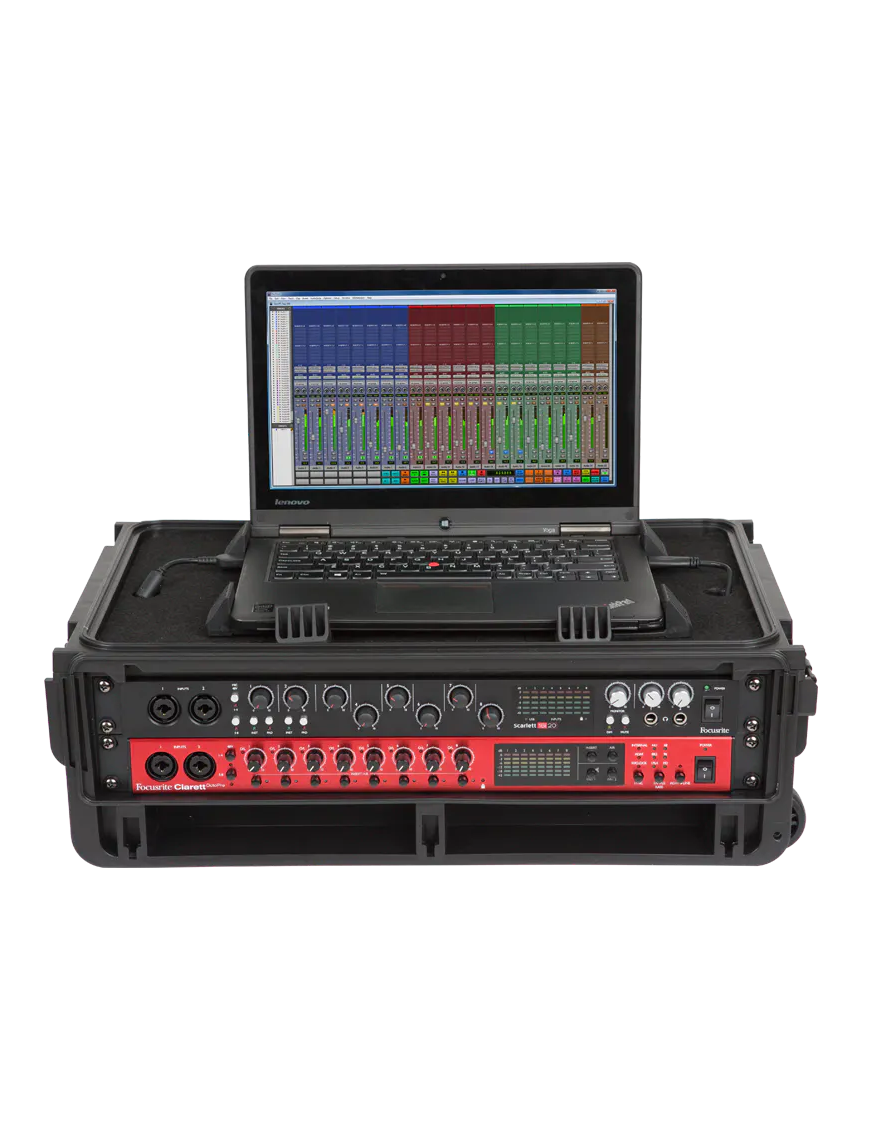 SKB® Case Resina Audio ISF2U Studio Flyer 2U Rack + Notebook