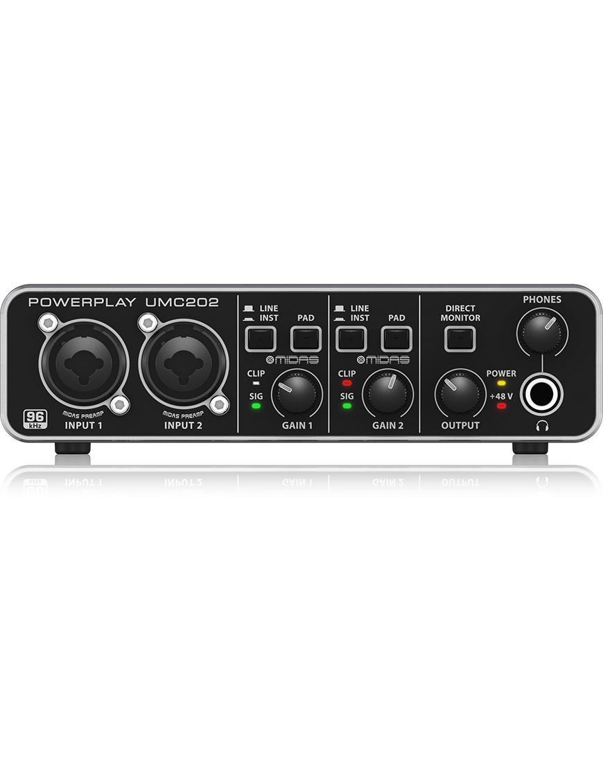 Behringer® Interfaz Audio U-PHORIA UMC202HD Audiophile 2x2 USB