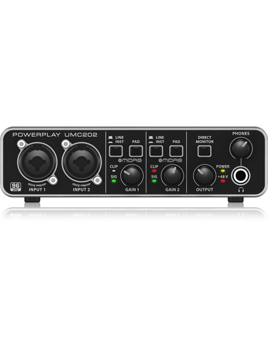 Behringer® Interfaz Audio U-PHORIA UMC202HD Audiophile 2x2 USB