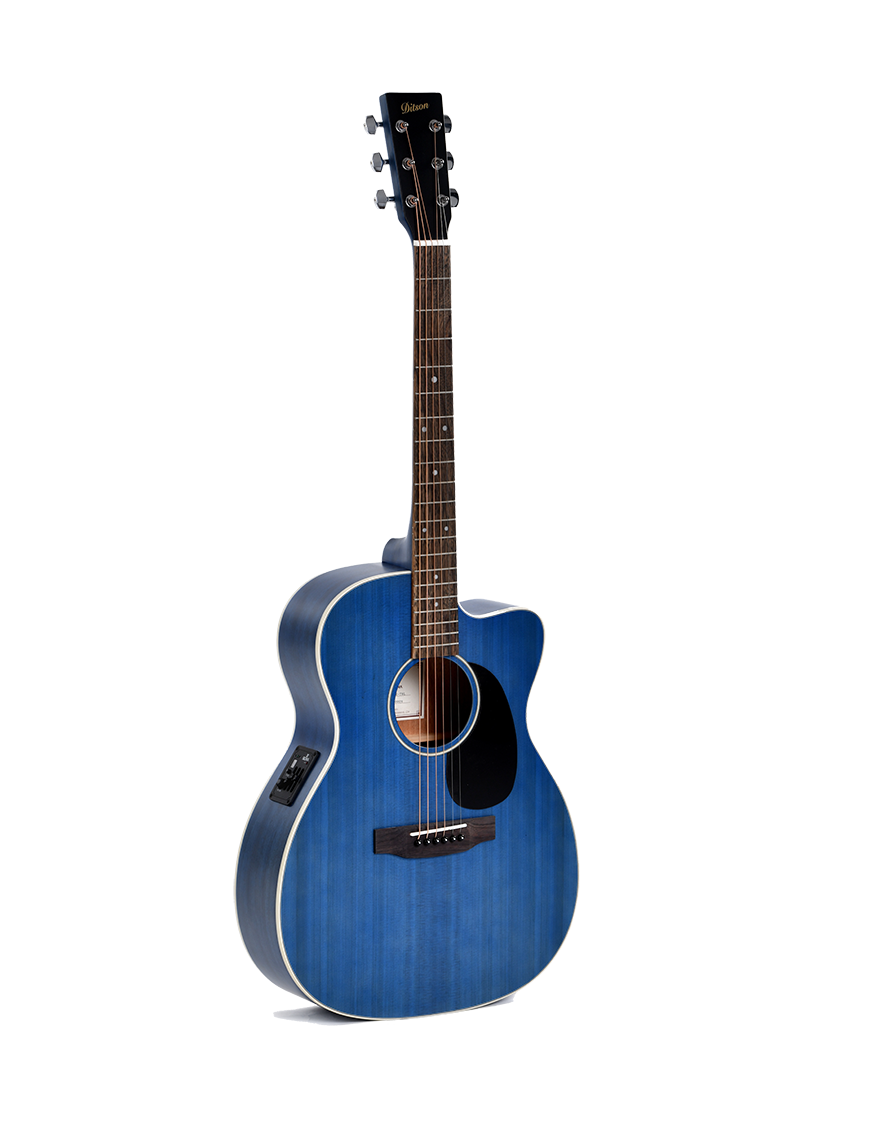 Ditson by Sigma® Guitarra Electroacústica 000 C-10E Color: Trans Blue