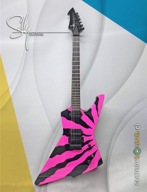 Sully® ELITA Magenta Guitarra Floyd Rose Eléctrica Tiger Stripes Case