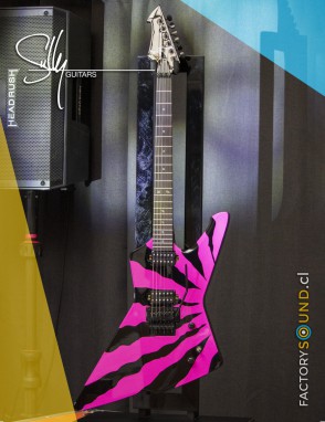 Sully® Guitarra Eléctrica ELITA Magenta Tiger Stripes Floyd Rose con Estuche Duro