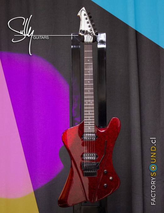Sully® Guitarra Eléctrica RAVEN Ruby Slipper Sparkle Floyd Rose con Funda