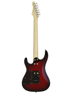 Aria® MAC-STD Guitarra Eléctrica 24F SSH Tremolo Super Strato® Color: Metallic Red Shade