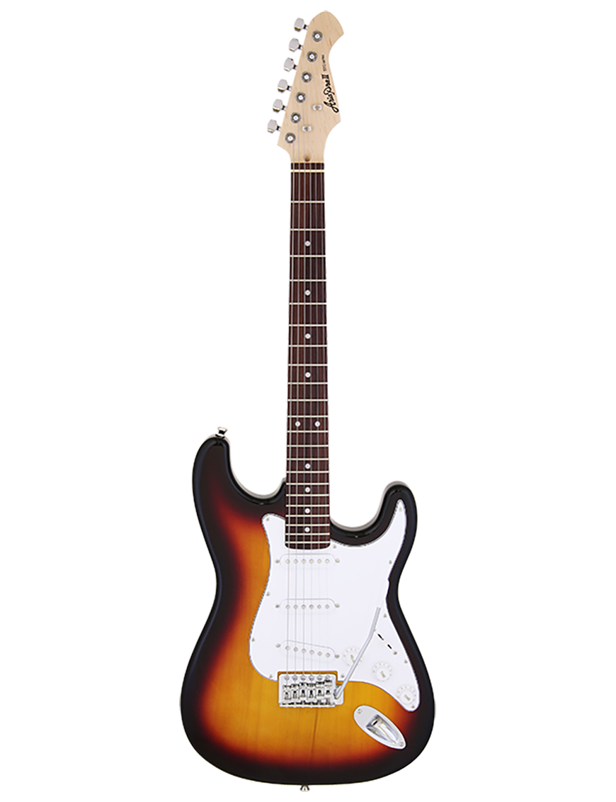 Aria® STG-003 Guitarra Eléctrica SSS Tremolo Stratocaster® Style Color: 3 Tone Sunburst