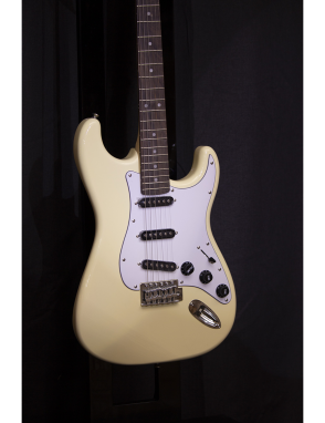 Aria® STG-SPL Guitarra Eléctrica SSS Tremolo Stratocaster® Style Color: Vintage White