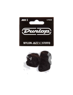 Dunlop® Uñetas Nylon Jazz I 47P1S Stiffo Color: Negro Bolsa: 6 Unidades
