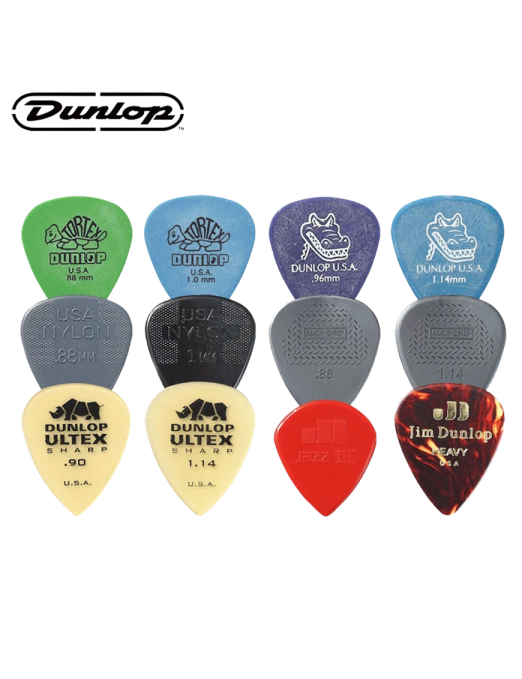 Dunlop® PVP102 Uñetas Variety Pack Calibres: Medium Heavy | Bolsa: 12 Unidades