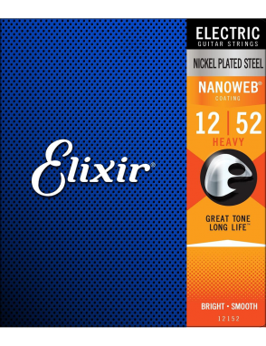 Elixir® Cuerdas Guitarra Eléctrica 6 Cuerdas 12152 12-52 Heavy Nickel Plated Steel NANOWEB®
