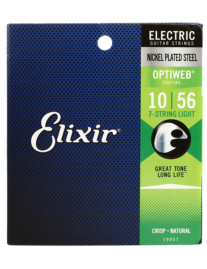 Elixir® Cuerdas Guitarra Eléctrica 7 Cuerdas 19057 10-56 Light Nickel Plated Steel OPTIWEB®