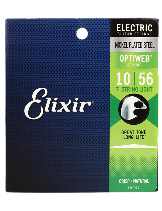 Elixir® Cuerdas Guitarra Eléctrica 7 Cuerdas 19057 10-56 Light Nickel Plated Steel OPTIWEB®