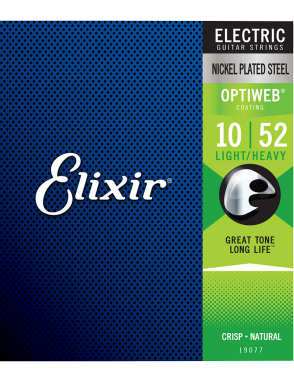 Elixir® Cuerdas Guitarra Eléctrica 6 Cuerdas 19077 10-52 Light Heavy Nickel Plated Steel OPTIWEB®