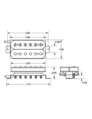 Seymour Duncan® SH-6b Duncan Distortion™ Cápsulas Guitarra Eléctrica Bridge Humbucker Zebra
