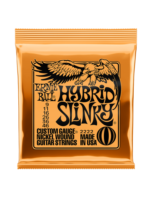 Ernie Ball® 2222 9-46 Slinky® Cuerdas Guitarra Eléctrica 6 Cuerdas Hybrid Nickel