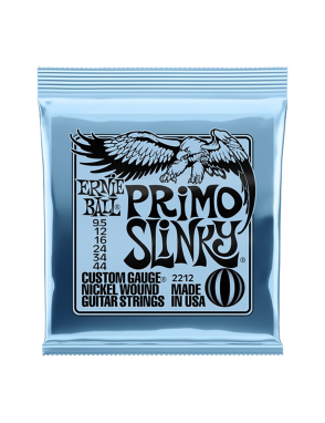 Ernie Ball® 2212 9.5-44 Slinky® Cuerdas Guitarra Eléctrica 6 Cuerdas Primo Nickel