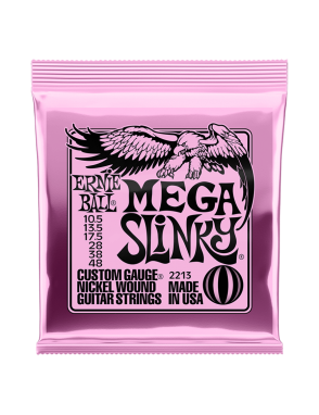 Ernie Ball® 2213 10.5-48 Slinky® Cuerdas Guitarra Eléctrica 6 Cuerdas Mega Nickel