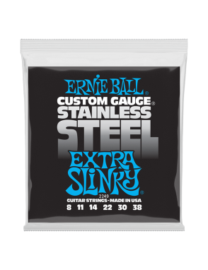 Ernie Ball® 2249 Cuerdas Guitarra Eléctrica 8-38 Extra Slinky® STAINLESS STEEL