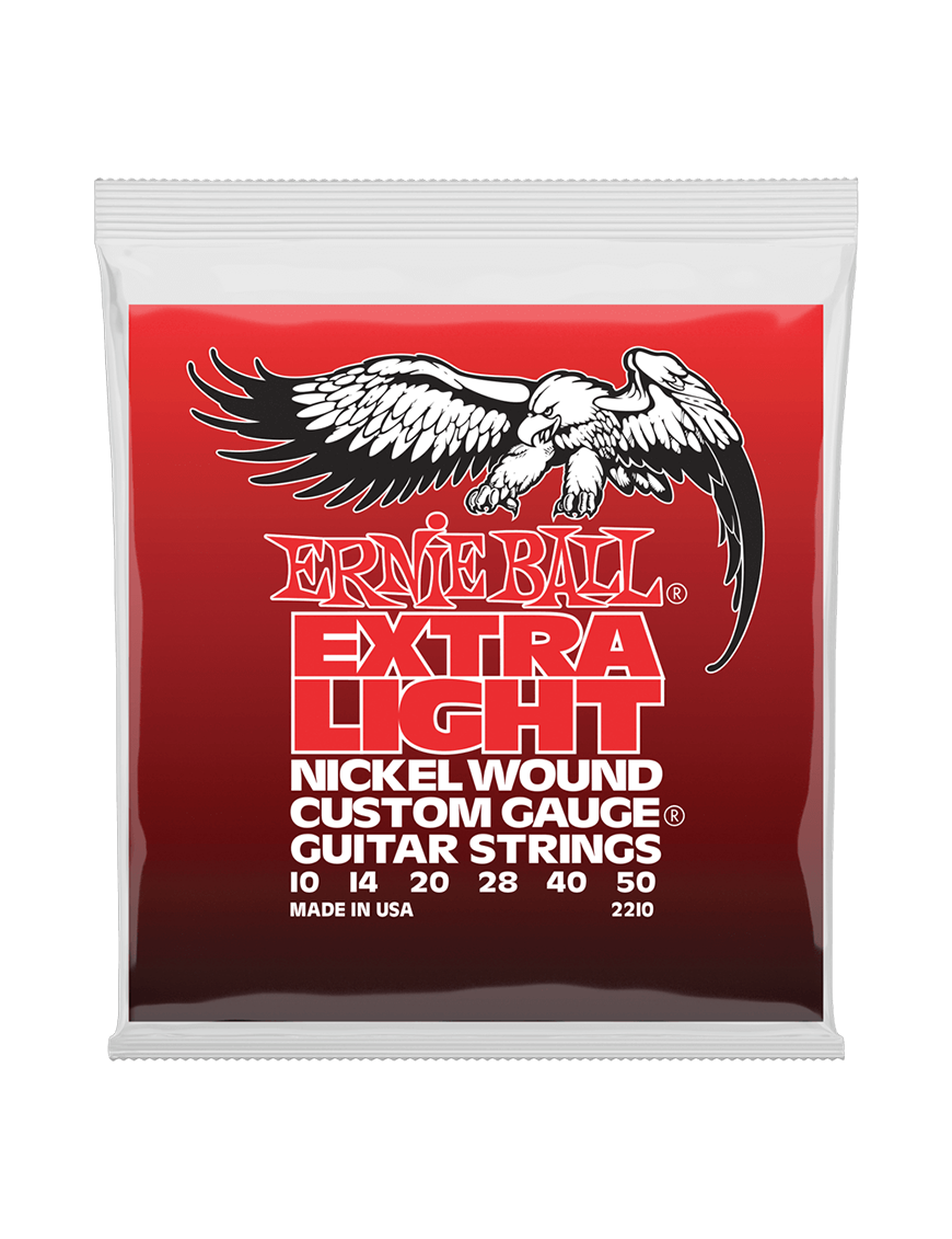 Ernie Ball® 2210 Cuerdas Guitarra Eléctrica 6 Cuerdas 10-50 Extra Light Custom Gauge® Nickel