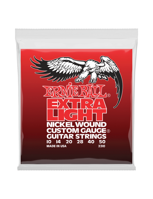 Ernie Ball® 2210 Cuerdas Guitarra Eléctrica 6 Cuerdas 10-50 Extra Light Custom Gauge® Nickel