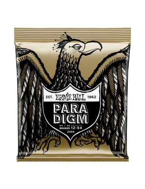 Ernie Ball® 2086 Cuerdas Guitarra Acústica Folk 6 Cuerdas 12-54 Medium Light PARADIGM BRONZE 80/20