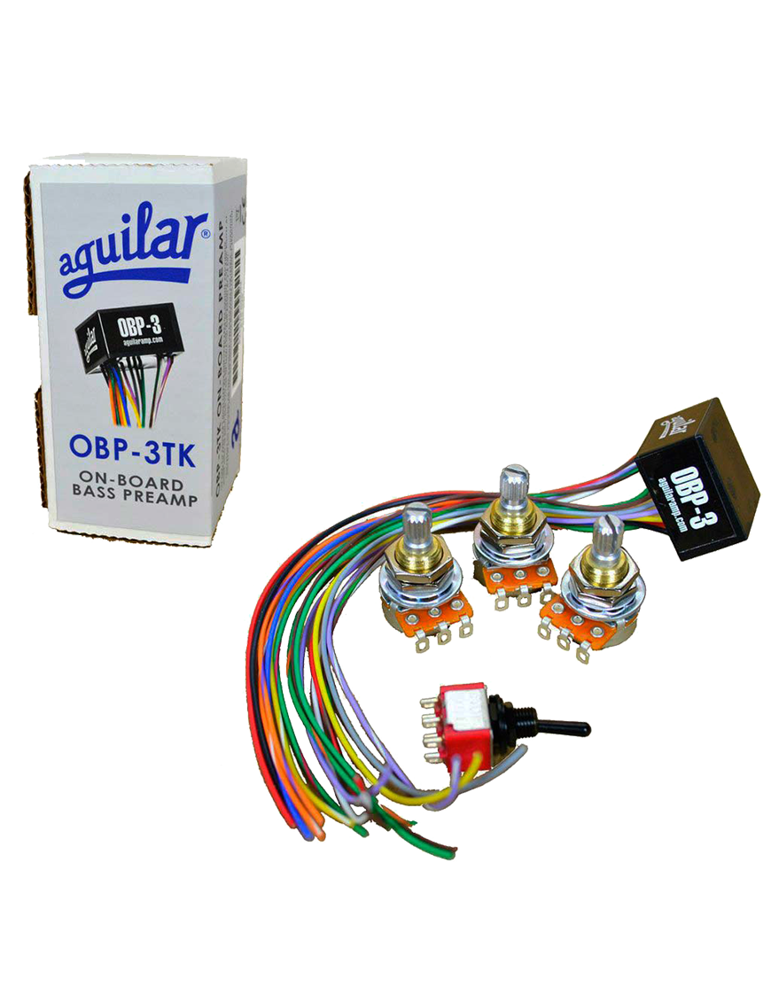 Aguilar® OBP-3TK Preamp Onboard Bajo Potenciómetros: 1 Treble 1 Bass 1 Mid 1 Mini Switch