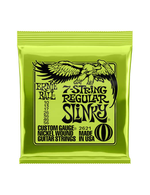 Ernie Ball® 2621 Cuerdas Guitarra Eléctrica 7 Cuerdas Regular SLINKY® NICKEL 10-56