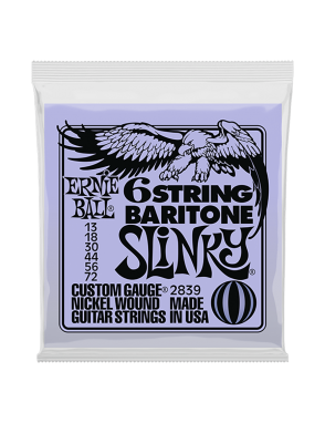 Ernie Ball® 2839 13-72 Slinky Cuerdas Guitarra Eléctrica Barítono 6 Cuerdas