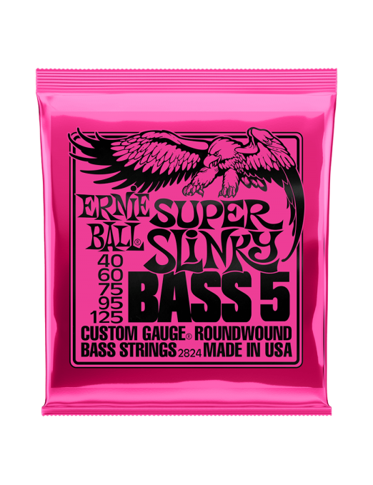 Ernie Ball® 2824 Cuerdas Bajo Eléctrico 5 Cuerdas Super SLINKY® NICKEL 40-125