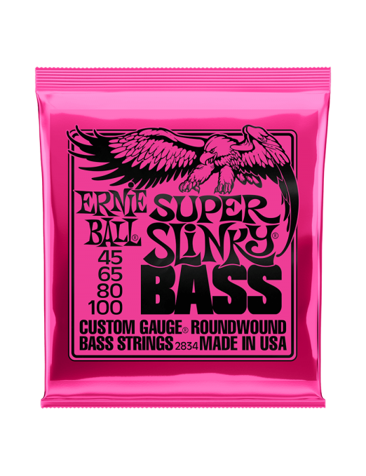 Ernie Ball® 2834 45-100 Slinky® Cuerdas Bajo Eléctrico 4 Cuerdas Super Nickel