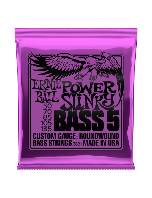 Ernie Ball® 2821 50-135 Slinky® Cuerdas Bajo Eléctrico 5 Cuerdas Power Nickel