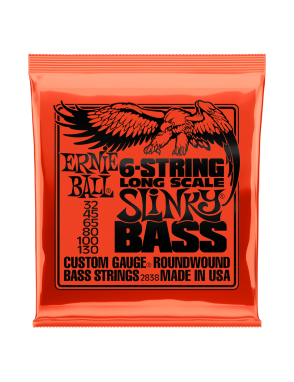 Ernie Ball® 2838 32-130 Slinky® Cuerdas Bajo Eléctrico 6 Cuerdas Long Scale