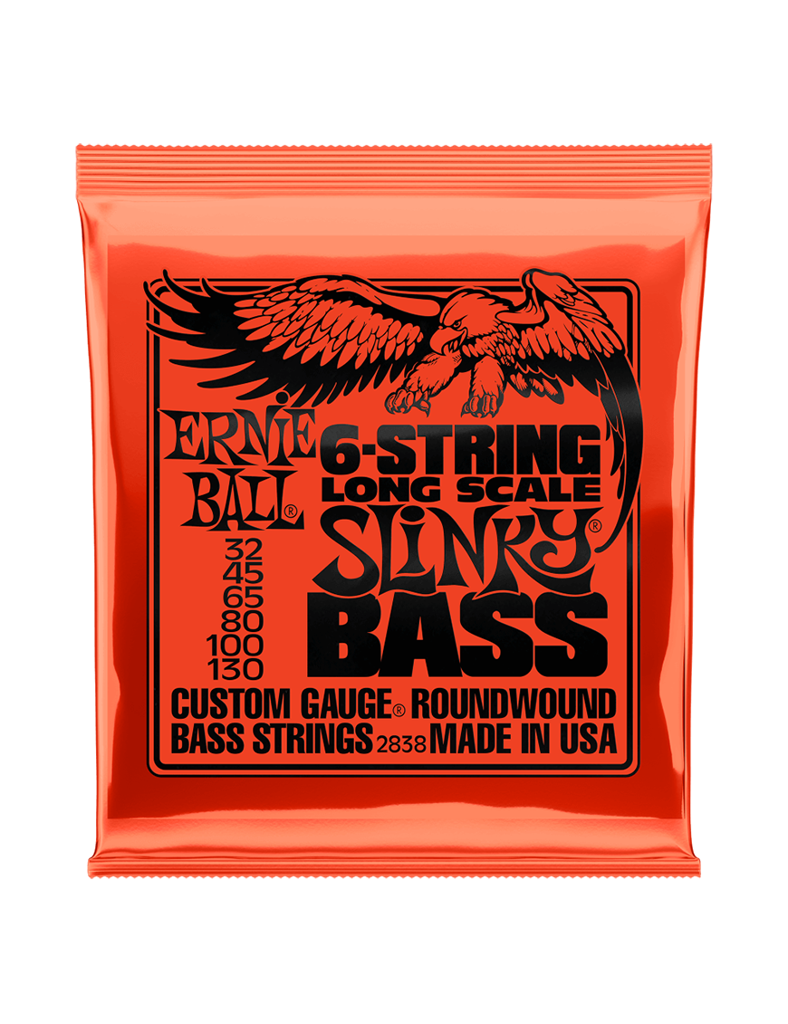 Ernie Ball® 2838 32-130 Slinky® Cuerdas Bajo Eléctrico 6 Cuerdas Long Scale