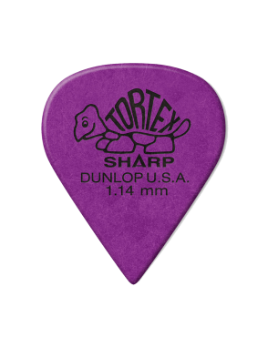 Dunlop® Uñetas Tortex® Sharp 412R Calibre: 1.14 mm Color: Morado Bolsa: 72 Unidades