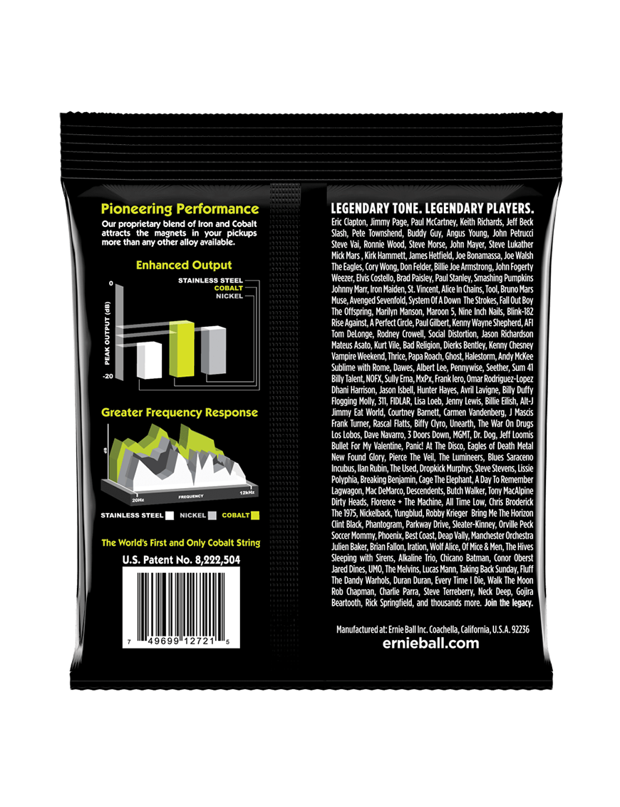 Ernie Ball® 2721 10-46 Cobalt Slinky® Cuerdas Guitarra Eléctrica 6 Cuerdas Regular