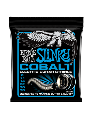 Ernie Ball® 2725 8-38 Cobalt Slinky® Cuerdas Guitarra Eléctrica 6 Cuerdas Extra