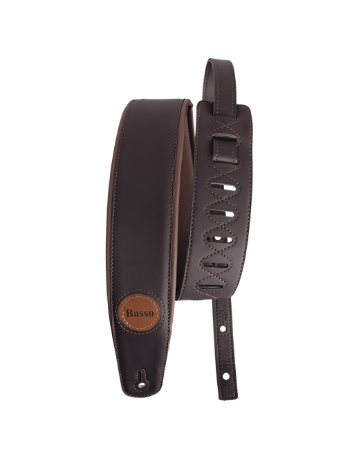 Basso® CLASSIC Correa Guitarra Lisa Color: Café 7,5 cm
