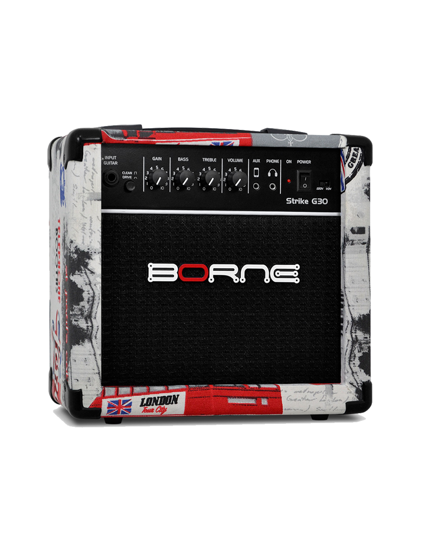 Borne®  Strike G30 Amplificador Guitarra Combo 15W 2 Canales 1x6" Tolex London
