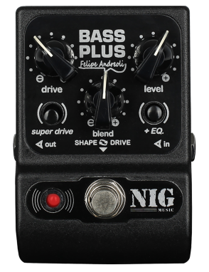 NIG® Signature Felipe Andreoli Bass Plus Pedal Efectos Bajo Eléctrico Overdrive Shape EQ