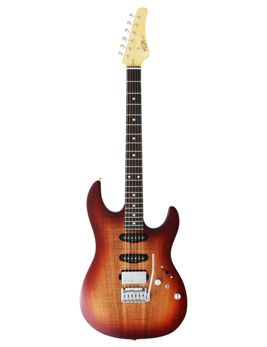 FGN® JOS DUE-W2R Guitarra Eléctrica J-Standard ODYSSEY Stratocaster® Style | Funda | Color: KNB  Koa Natural Burst