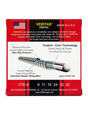 DR VERITAS™ VTE-9 Cuerdas Guitarra Eléctrica 6 Cuerdas 9-42 Light Extra: 3 Cuerdas