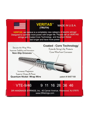 DR VERITAS™ VTE-9-46 Cuerdas Guitarra Eléctrica 6 Cuerdas 9-46 Light to Medium