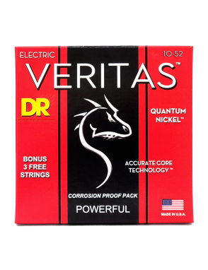 DR VERITAS™ VTE-10-52 Cuerdas Guitarra Eléctrica 6 Cuerdas 10-52 Big Heavy Extra: 3 Cuerdas