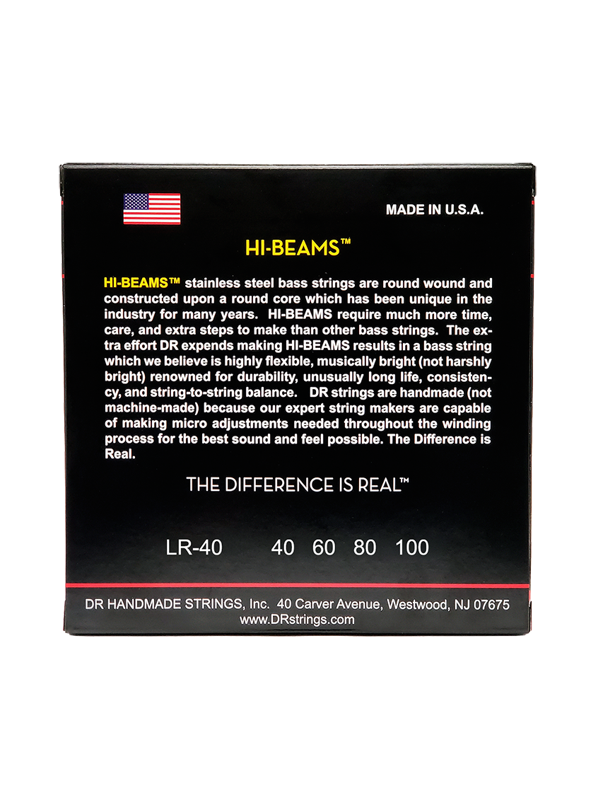 DR HI-BEAMS™ LR-40 Cuerdas Bajo Eléctrico 4 Cuerdas LR-40-100 Light