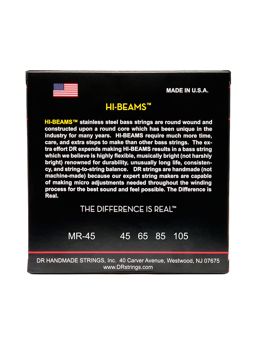 DR HI-BEAMS™ MR-45 Cuerdas Bajo Eléctrico 4 Cuerdas 45-105 Medium